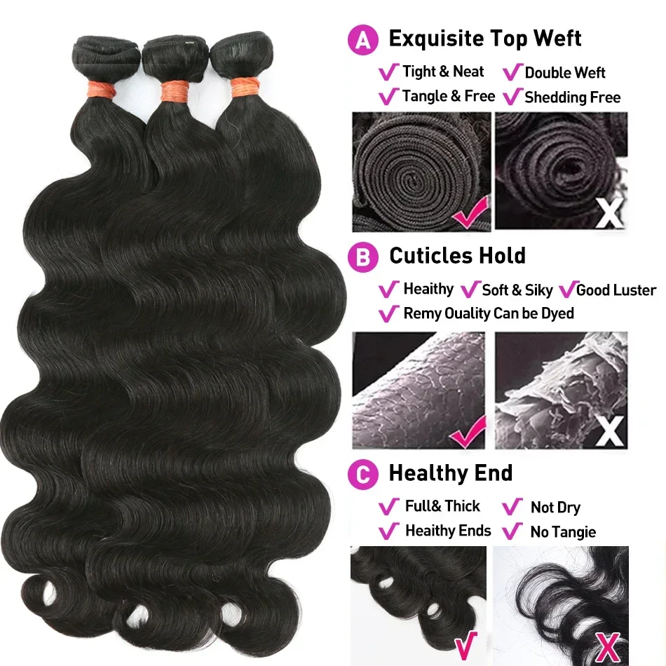 Human Hair Extensions 30 40 Inch Body Wave 3 4 Bundles Brazilian Remy Unprocessed Burmese Raw Virgin Human Hair Double Bundles Weave Extensions