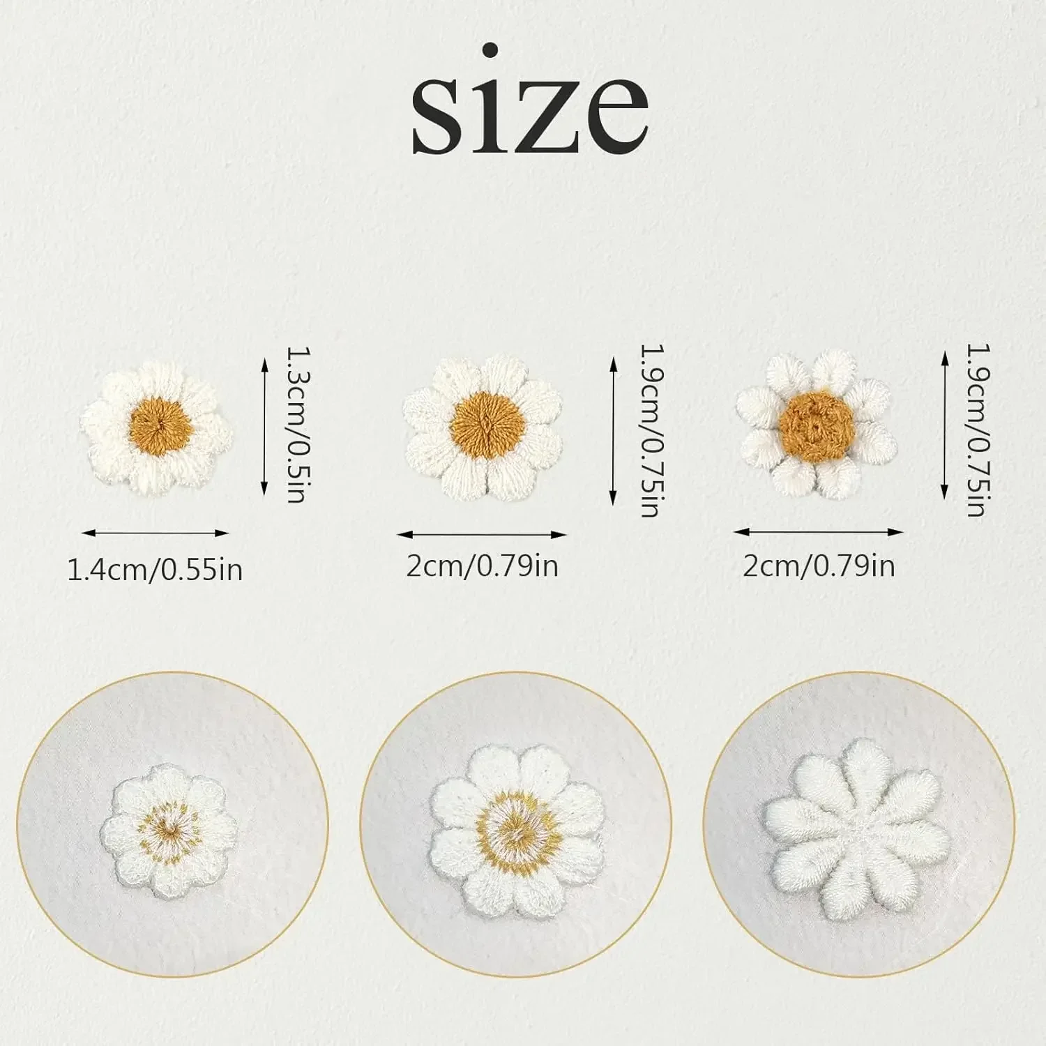 Daisy Flower Patches Daisy Flower Embroidered Patches Sew on Decorative Applique Patches for Clothing Pants Backpacks Hat Jeans DIY Accessories 30pcs