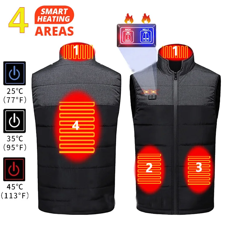 thumbnail image 1 of Chaleco calefaccionado de 21 áreas para hombre y mujer, chaqueta calefactable de invierno para mujer, calentador eléctrico USB, chaqueta táctica, chaleco térmico, abrigo calentador corporal, 1 of 5
