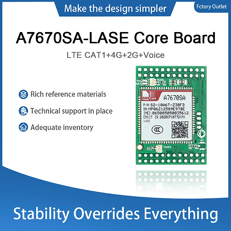 A7670SA LTE Cat1 Module Development Board With SIM Card Slot TTL