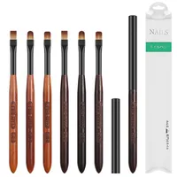 1PC Acrylic Nail Brush Pen for Powder Manicure Round Wood Handle Gel Builder Brushes Tools 2