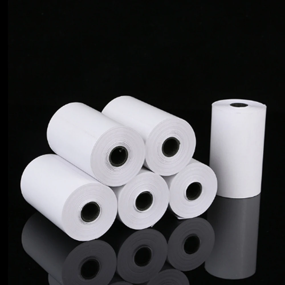 5 롤 감열지 57x25mm 미니 프린터 인쇄 용지 휴대용 포토 프린터 용지 스티커 메모 연구 라벨 용지