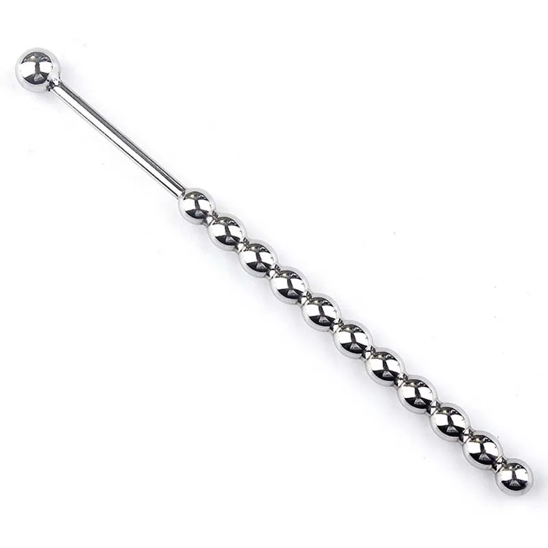 6mm/8mm Beads Urethral Plug Penis Dilator Cock Sounding Rod Stainless Steel Penis Sound Insert Cock Plug BDSM Sex Toys For Men