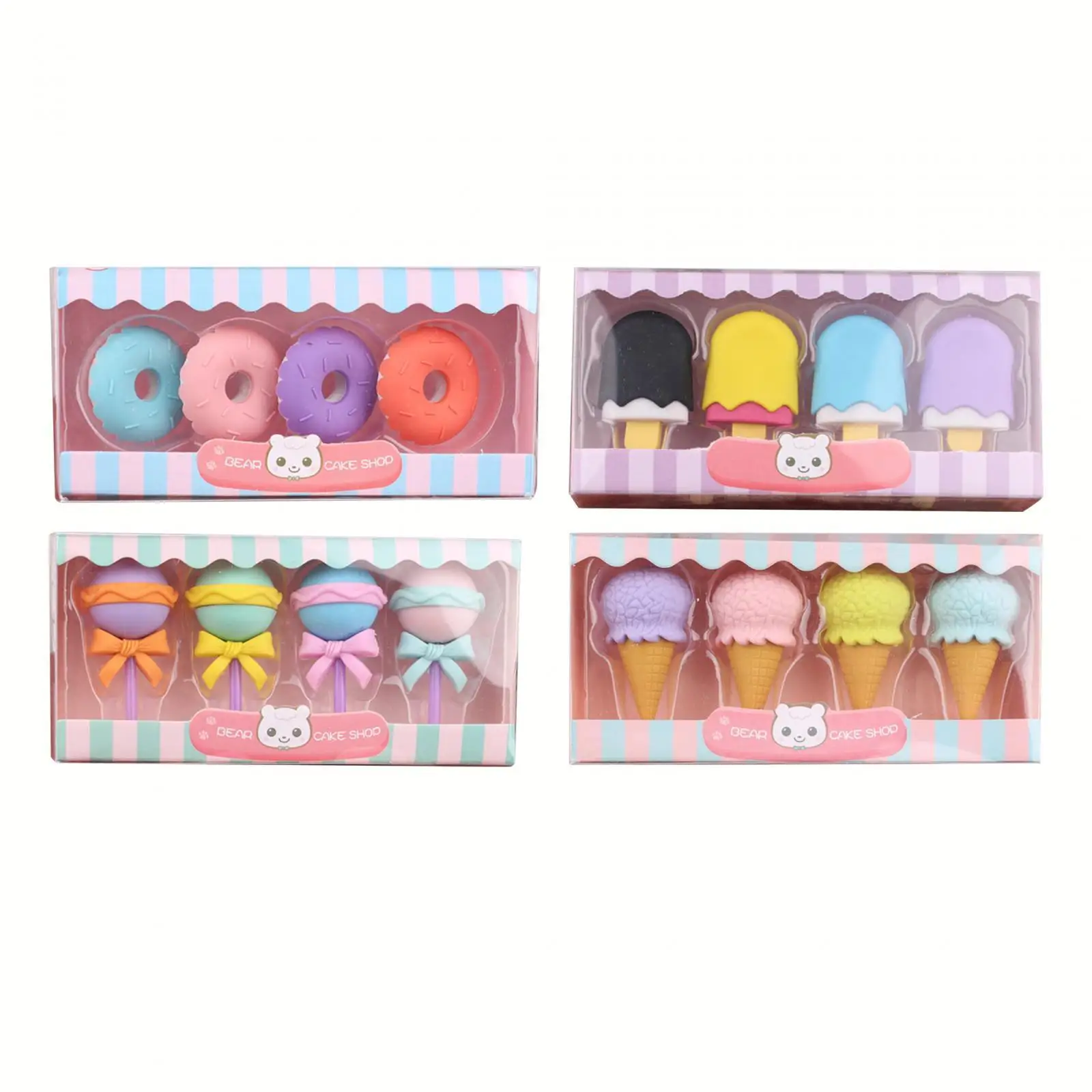 

Creative Dessert Erasers Portable Gift Box Erasers for Puzzle Toys Arts Pieces