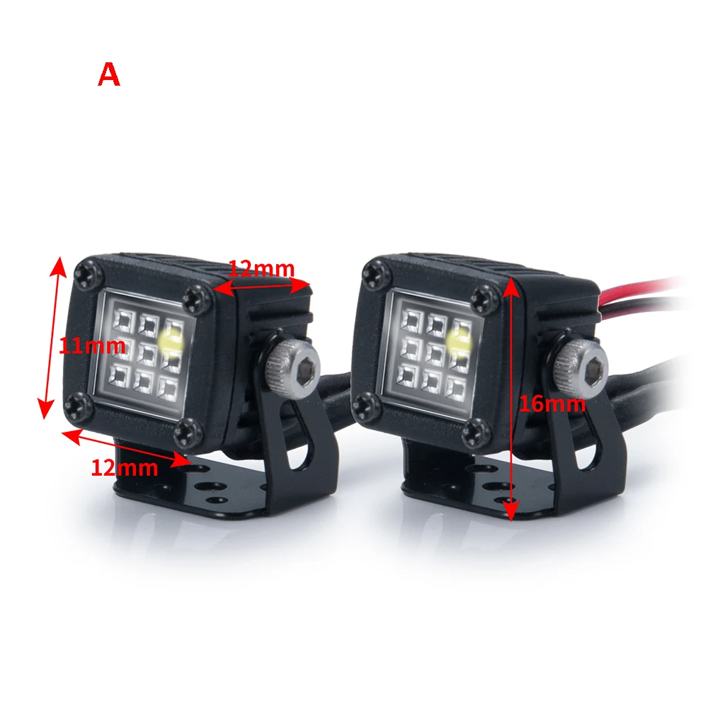 Phares LED INJORA 16mm Pour RC 1/10 - Phares Blancs Pour Axial SCX10 TRX4 TRX6