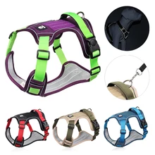 

Double Layers Handle Nylon Big Dog Harness No Pull Pet Harness Vest for Medium Large Dogs Reflective Adjustable Dog Chest Straps