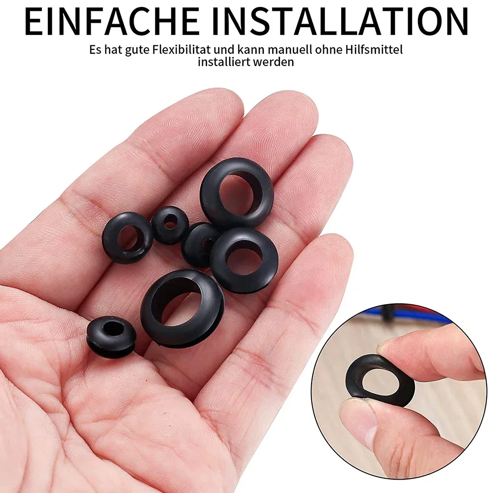 Description Picture 4 of item260pcs rubber washer combination kit, 7 sizes of rubber wire hole washer, O-ring washer, for wiring, automobile, firewall