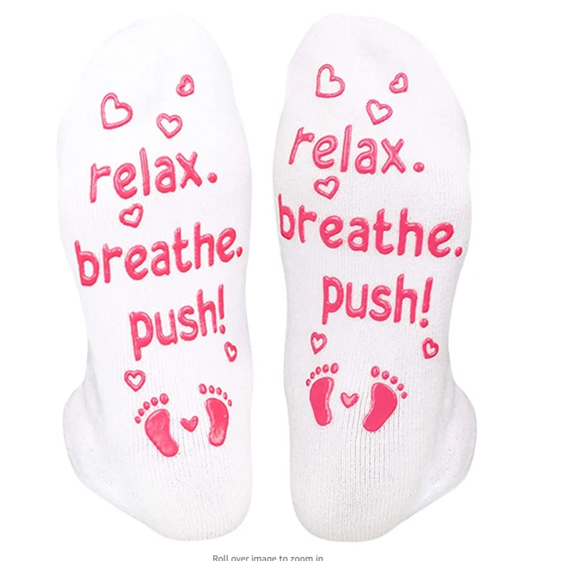 Labor and Delivery Inspirational Fun Non Skid Push Socks for Maternity -"Baby You're Worth It!" 6
