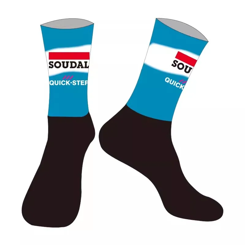 

Лазерная резка одна пара 2024 SOUDAL QUICK STEP Team синие велосипедные носки противоскользящие велосипедные гоночные MITI дышащие для мужчин и женщин