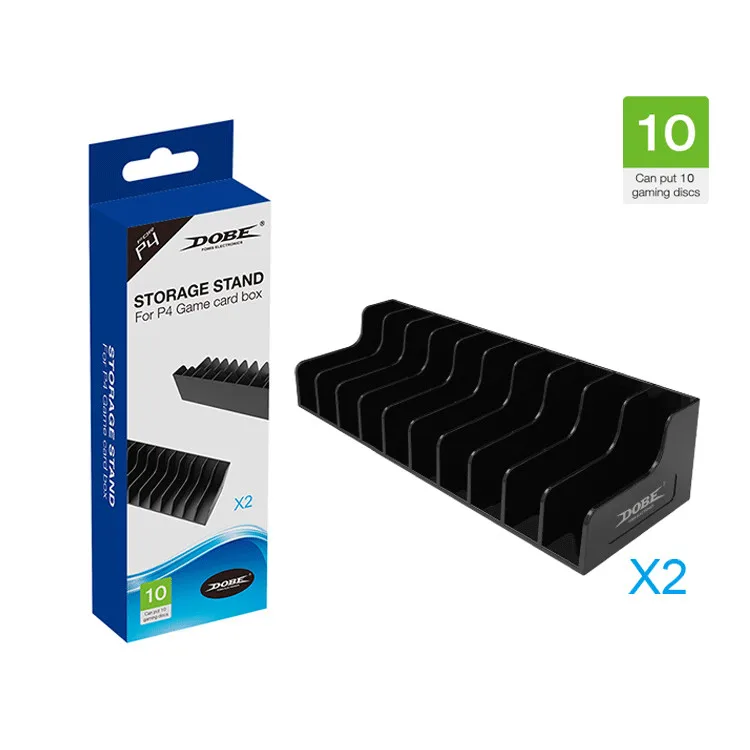2pcs Storage Shelves Game Card Box Storage Stand CD Disk Holder for Sony Playstation 4 PS4 / PS4 Slim / PS4 Pro Disks Storage