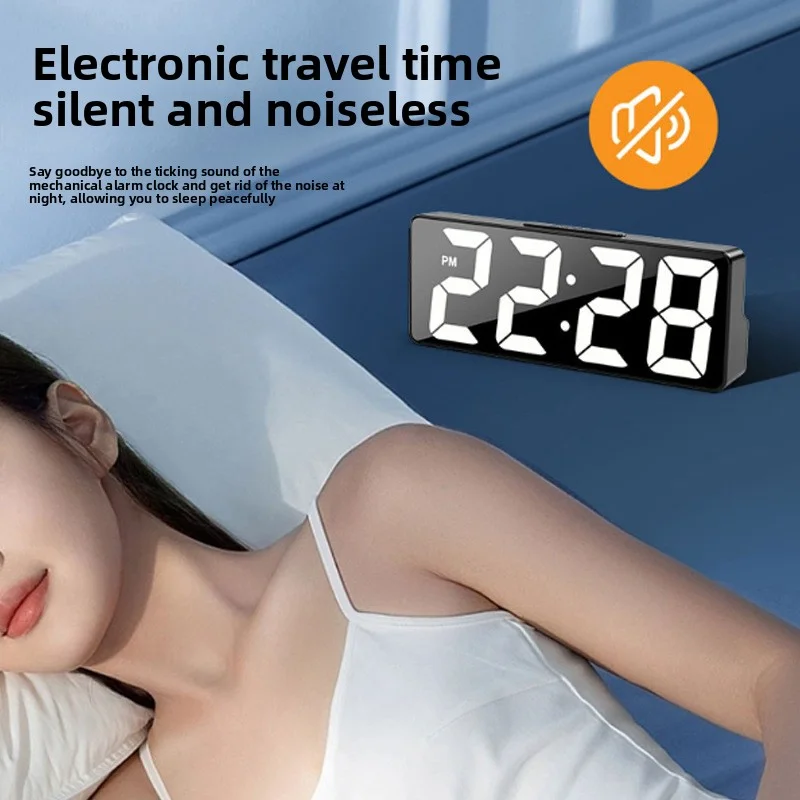 Enhanced Digital LED Alarm Clock with Temperature Display and Adjustable Brightness