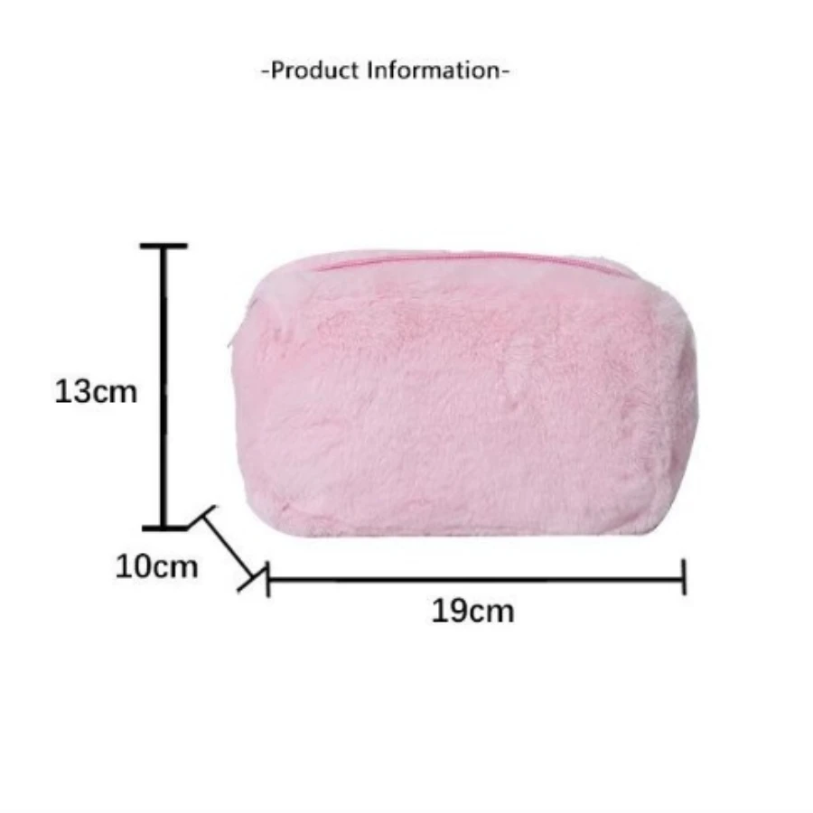 New 1 Pcs Plush Cosmetic Bag Pencil Girl Candy Color Hand Bag Banquet Party Lady Cosmetic Bag Makeup