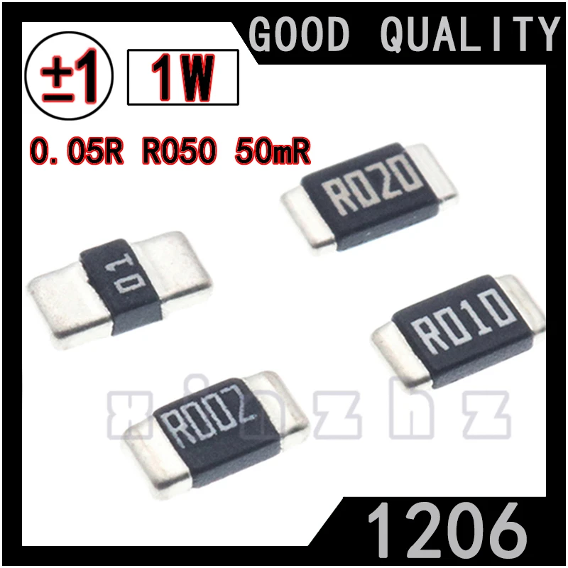 10PCS SMD 1206 Chip Resistor 1% High Precision Chip 1W Fixed Resistance 0.05R R050 50mR 50ohm 0.05Ω 10pcs smd 1206 chip resistor 1% high precision chip 1w fixed resistance 0 02r r020 20mr 0 02ohm 0 02ω