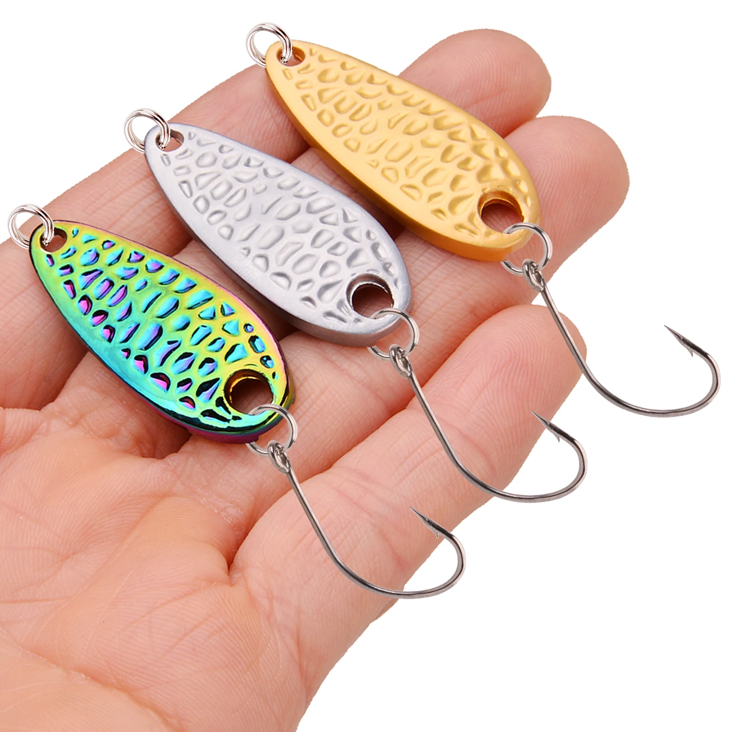 SPOON 2.5g 3.5g 5g 7g Unpainted Spoon Bait Golden Copper DIY Blank Metal  Fishing Lures For Trout Perch Salmon