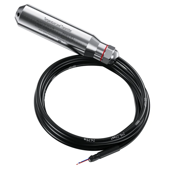 5M 10M 15M 4-20mA แบบบูรณาการเซ็นเซอร์ระดับอุณหภูมิ 50 องศา 304SS Liquid Level เครื่องส่งสัญญาณสําหรับน้ําน้ํามันเชื้อเพลิงดีเซล 3