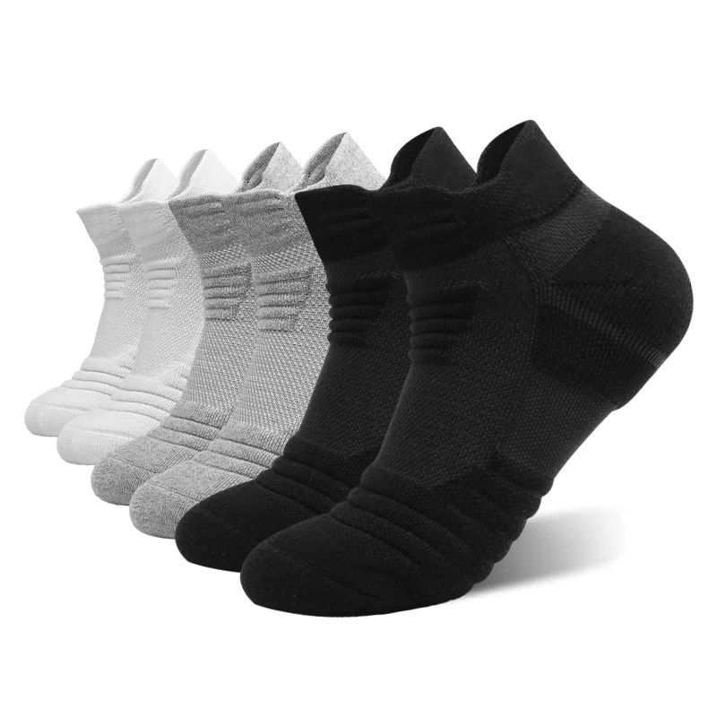 Mesh Sports Terry Socks - Cushioned, Moisture-Wicking & Durable - Ideal for Running, Hiking, Cycling & Basketball (3 Pairs)