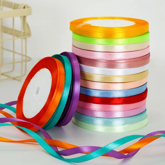 6mm Satin Ribbon DIY Handmade Sewing Fabric Crafts Supplies Black White Beige Pink Red Blue Green Purple Christmas Decor Tape satin ribbons ribbon supplies satin ribbon sewing ribbon fabric craft supplies