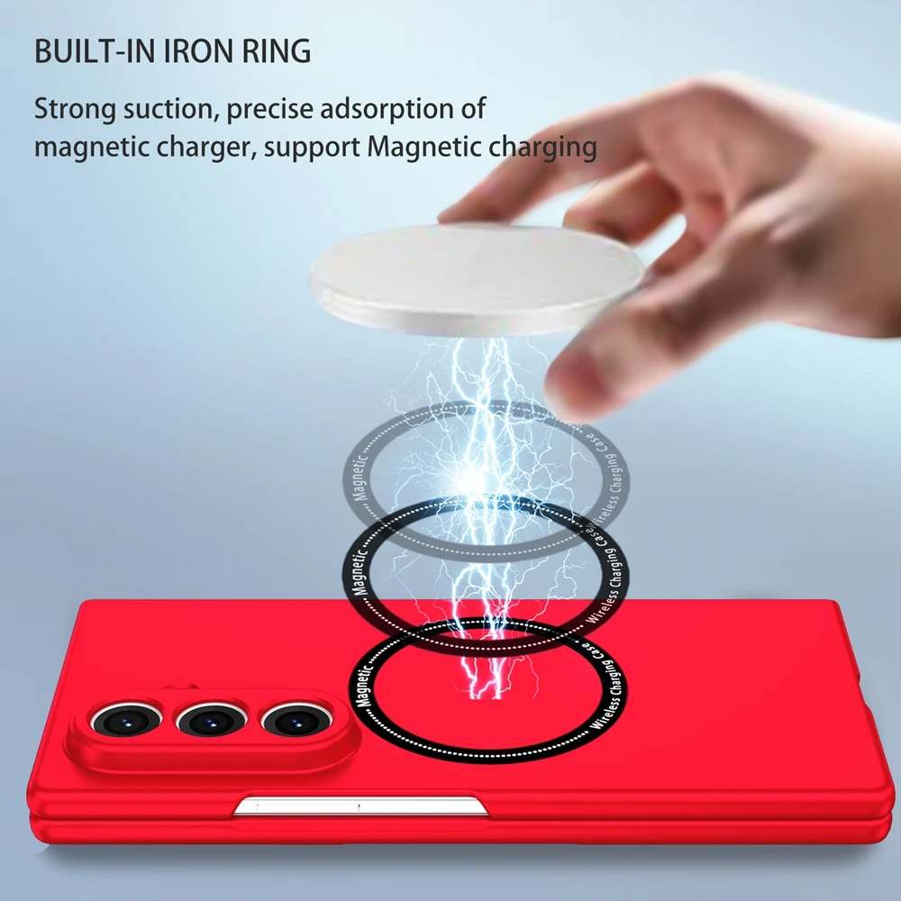 Ultra Thin Foldable Matte Shockproof Phone Case with MagSafe Wireless Charging Compatibility
