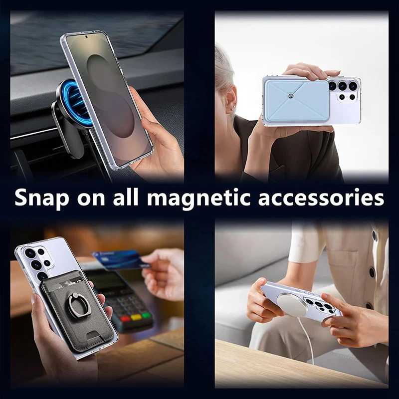 Magnetic Clear Hybrid Wireless Charging Case - Impact-Resistant Protective Cover