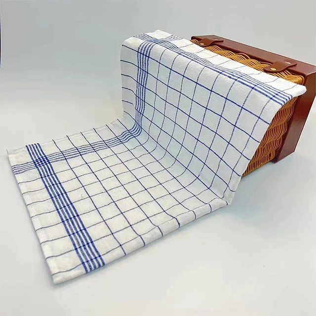 Panno a righe a quadretti Panno assorbente per la pulizia dei tavoli da cucina Tampone abrasivo Asciugamano Utensili per la pulizia della casa 4