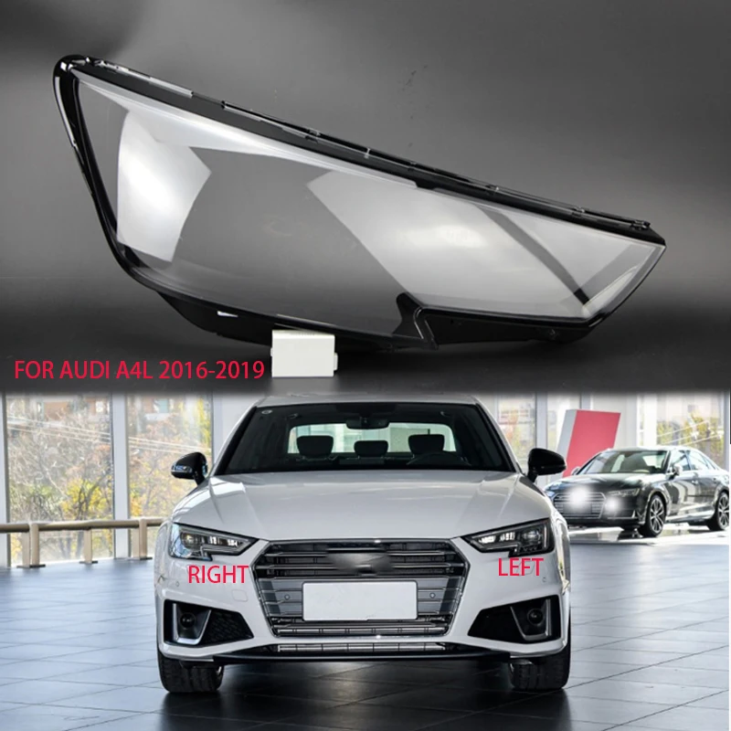 

For AUDI A4L B9 2016-2018 Lamp Lens Halogen Xenon LED Headlight Lampshade Transparent Lens Protective Shell Glass Lens Headlight