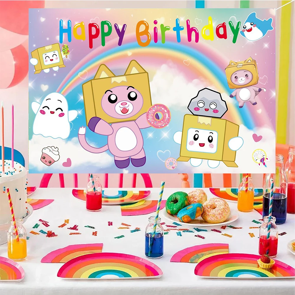 Cartoon Lankybox Birthday Party Balloon Banner Background Cake Topper Baby Shower Decoration Supplies Game Party Gift Photo Prop party supplies birthday backdrop party decoration photography props photo booth props