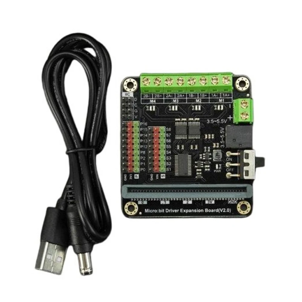 모터 드라이버 확장 보드 4방향 DC 모터 2방향 스테퍼 8방향 서보 9 GPIO HR8833 IIC 제어 DC3.5-5.5V(LED 표시기 포함)