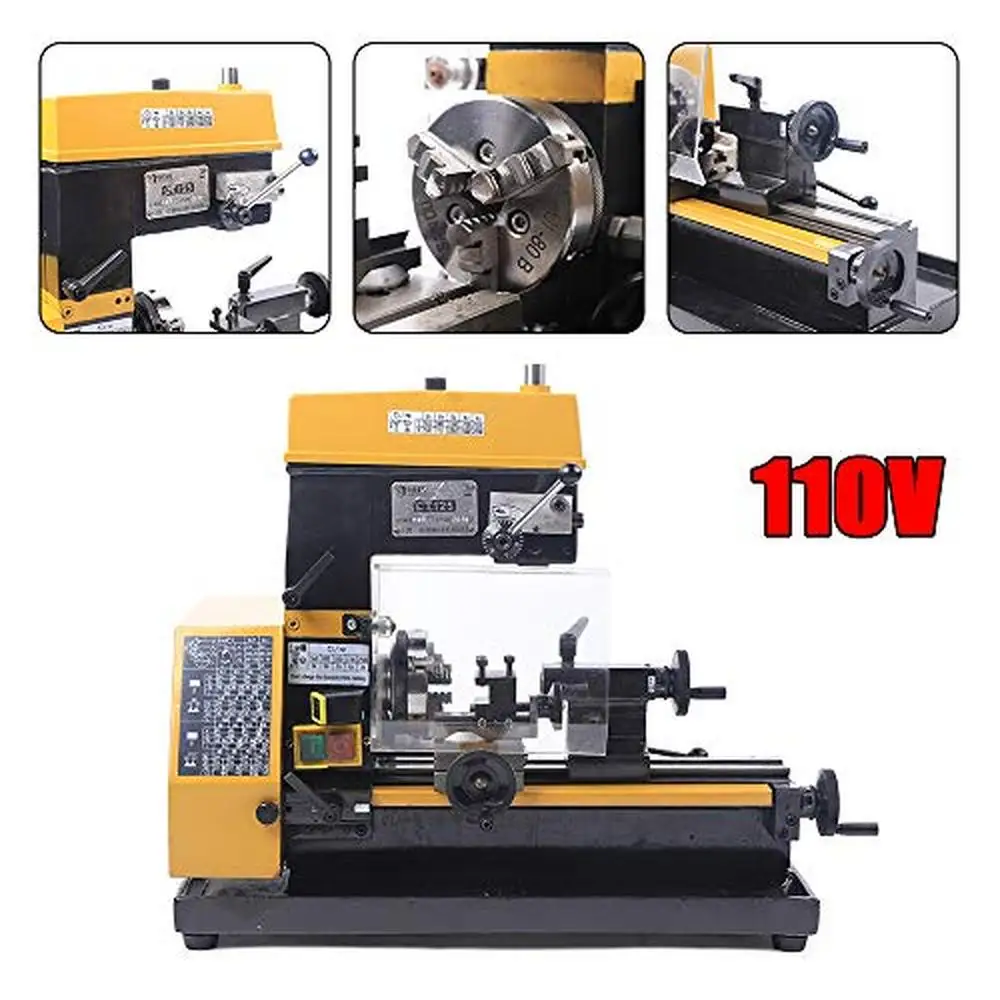 3 in 1 Micro Multi-Function Woodworking Lathe Drilling & Milling Machine 360° Rotatable Head Precision Performance Dovetail Rail 4