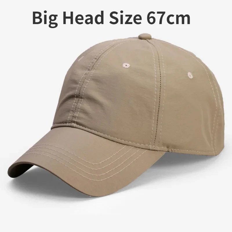 Baseball caps sun hats 67cm Big Size Summer Quick Drying Baseball Cap Man Breathable Large Plus Head Size Sun Hats Male Outdoor Sport Visor Cap