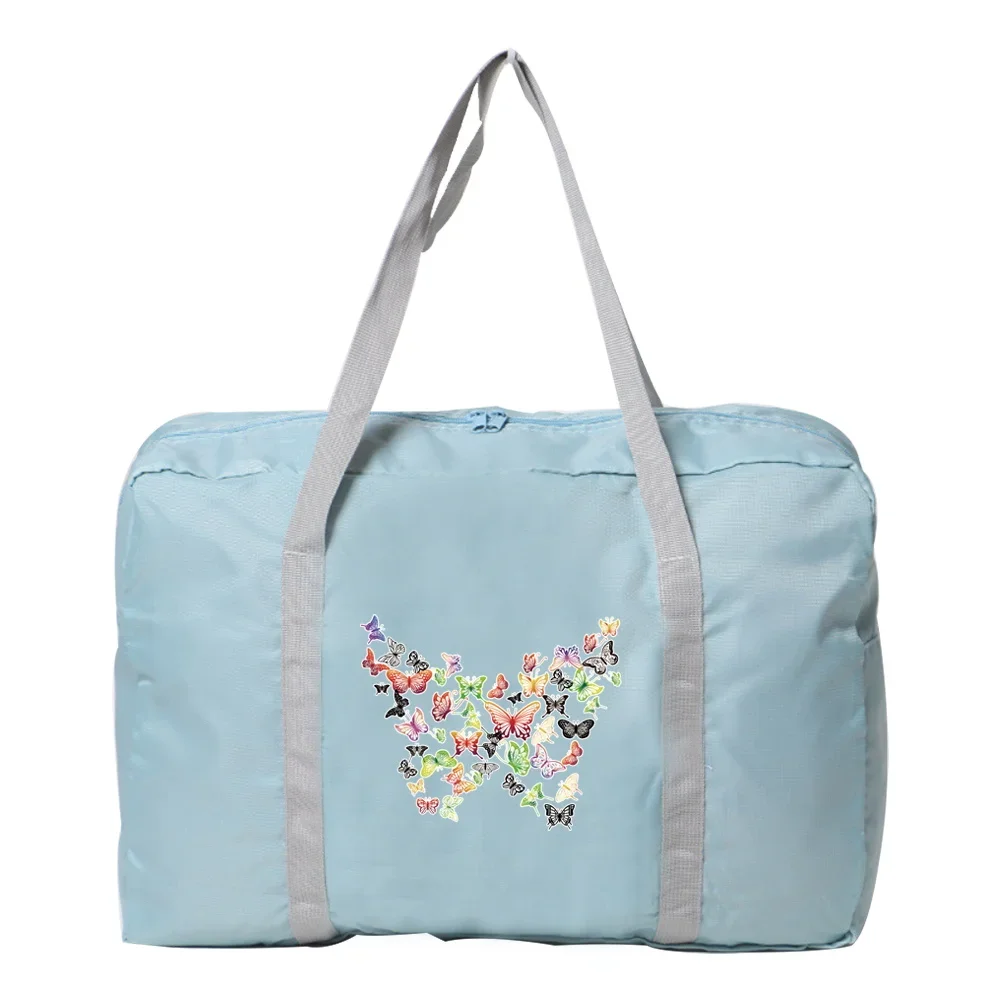 Butterfly Folding Large Capacity Travel Bag Hand Luggage Tote for Lady Women Weekend Organizer Clothes Storage Nylon Travel Bags