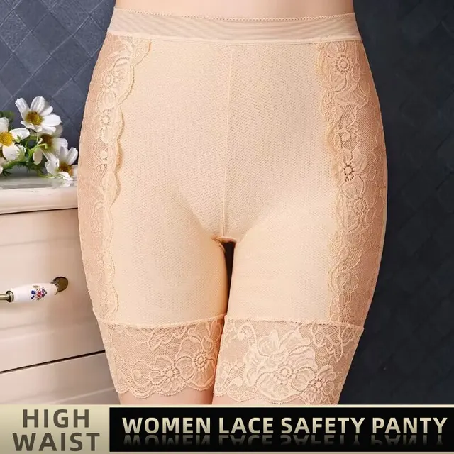 Women Safety Short Pants Panties Anti-exposure Underwear L XL XXL Black  Skin White Lace High