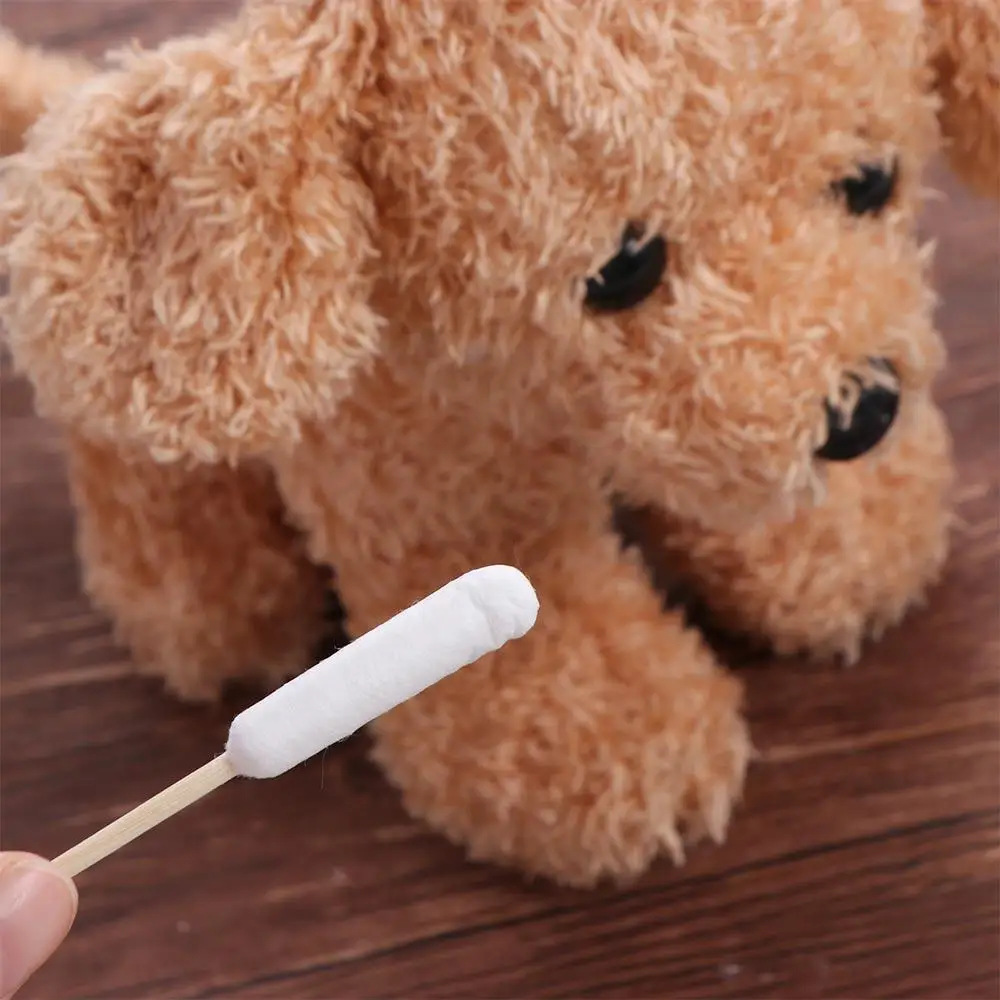 Dog Cotton Buds 50 Pcs Pet Ear Cleaning Cotton Swabs Long Multipurpose Sticks With Wood Handle For Cat Dog Removing Ear Wax