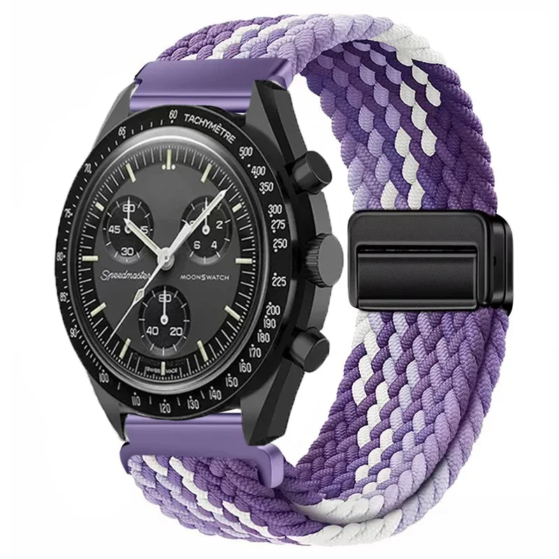 Universal Nylon Loop Strap - 22mm, Magnetic Weave Bracelet, 20mm Adjustable Band
