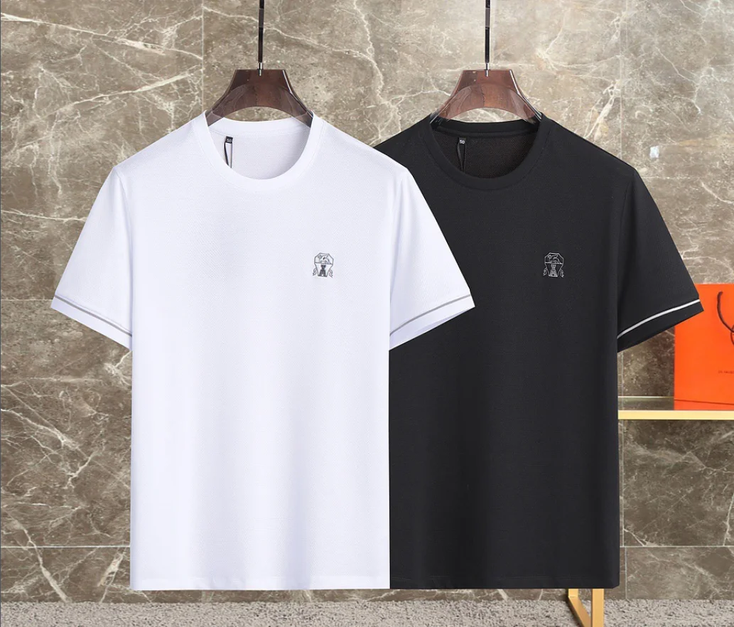 

BILLIONAIRE SIJITONGDA Shirt silk men 2024 summer new short sleeve breathable thin embroidery quality big sizeM -4XL