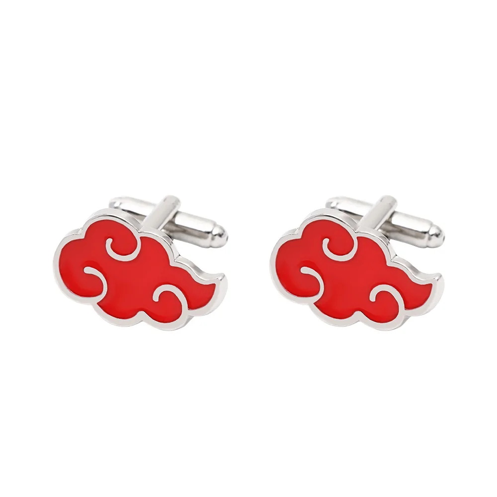 Anime NARUTO Akatsuki Uchiha Itachi Cosplay Costume Button Shirt Neckline Cufflinks Accessories Prop A Pair
