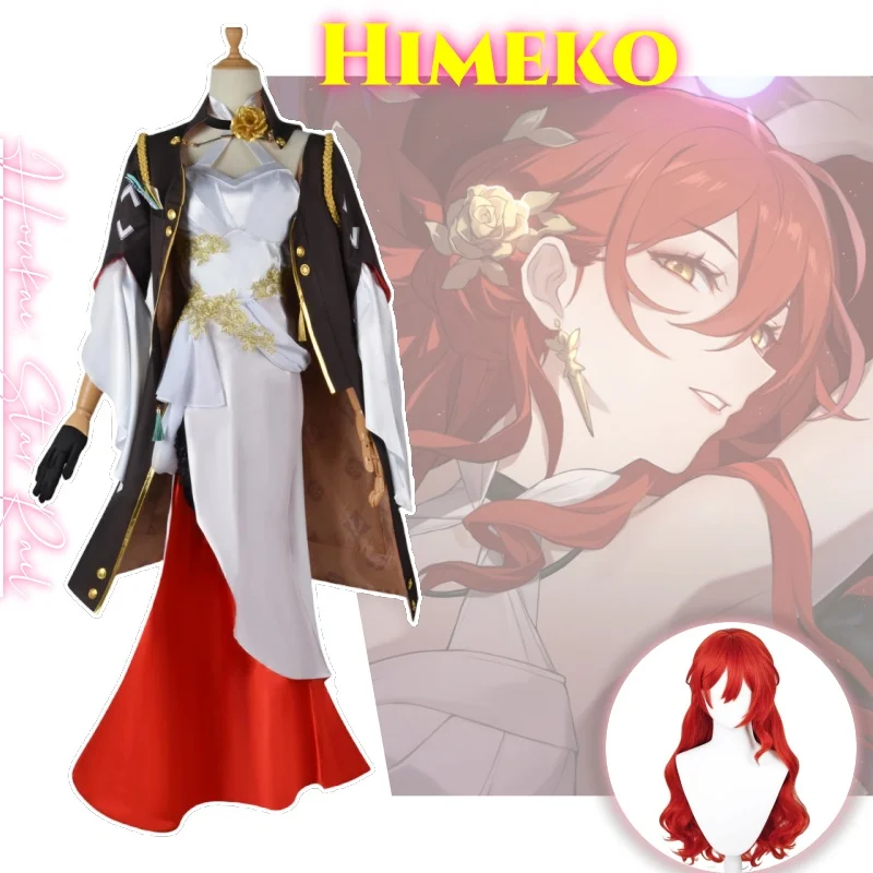 

Himeko Anime Game Honkai: Star Rail Cosplay Costume Clothes Wig Uniform Cosplay Astral Express Halloween Party Sexy Woman Set