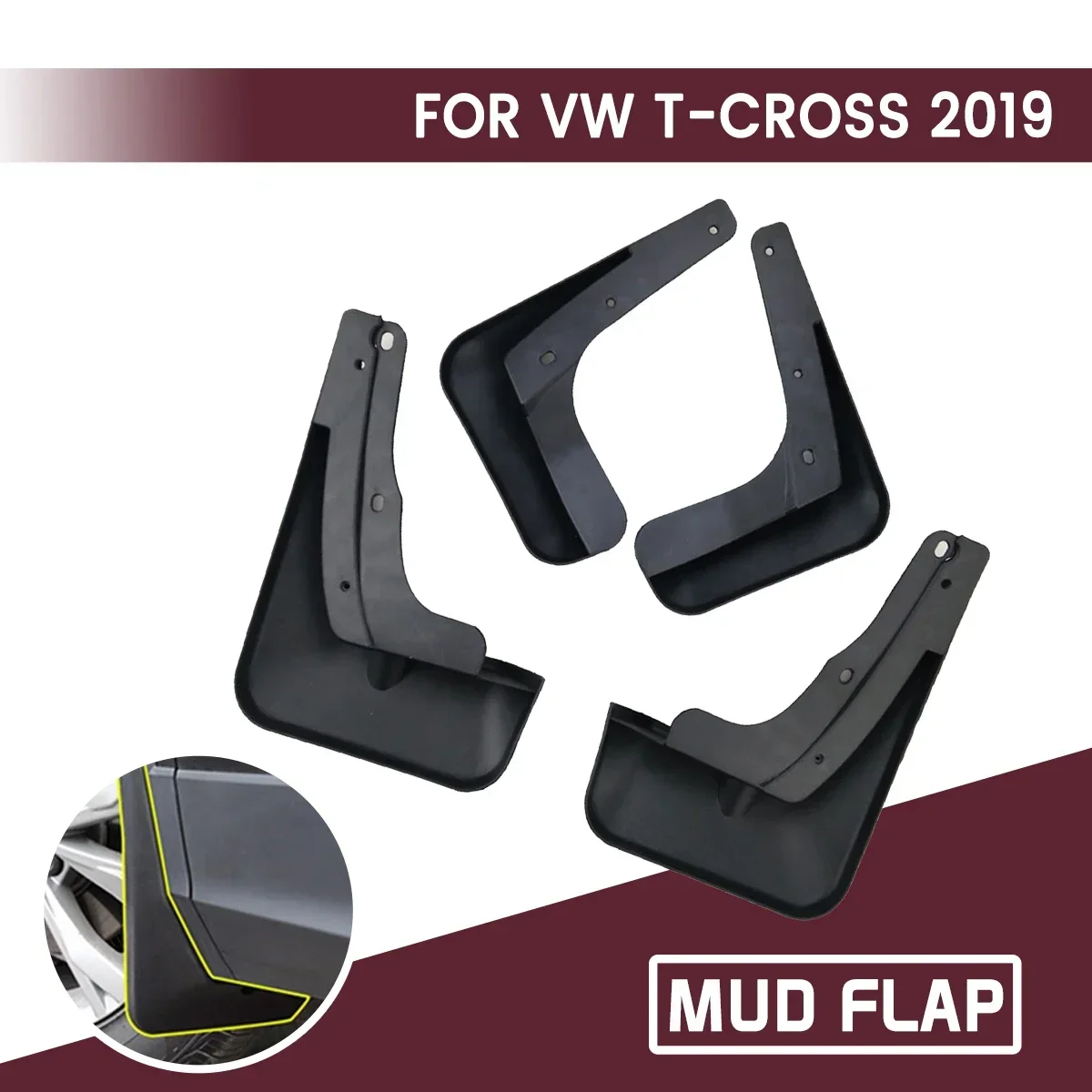 Parafanghi Anteriori Posteriori Per Auto Parafanghi Parafanghi Paraspruzzi Paraspruzzi Paraspruzzi Morbidi Buona Tenacità Per Vw T-Cross 2019