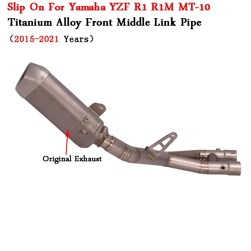 For Yamaha YZF R1 MT-10 2015 - 2020 Motorcycle Exhaust Escape Moto Titanium Alloy Mid Link Pipe Delete Silencer Modify Muffler - Image 2