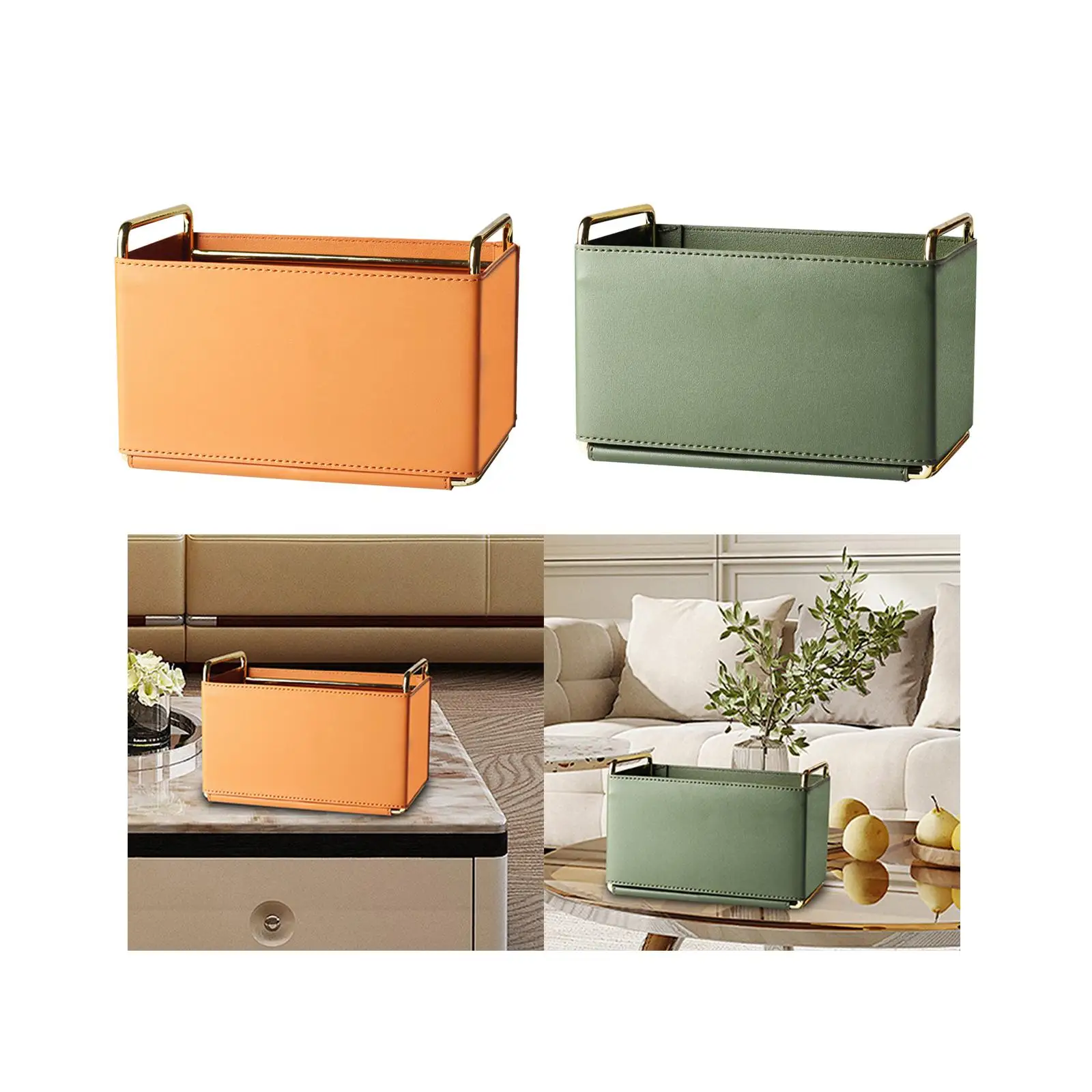 Remote Leather Pen Holder Control Organize Makeup Brush Boxes Space Saving Desktop Storage Box Multi Purpose For Office School
