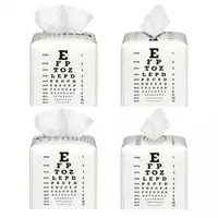Custom Optician Glasses Gift Tissue Box Cover Square PU Leather Eye Chart Facial Tissues Holder for Car 2