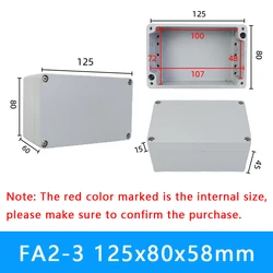 Waterproof Aluminum Electronics Housing - IP67 Outdoor Metal Junction Box (FA2 - 3 125x80x58mm)
