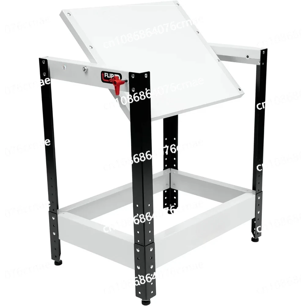 

Flip Top Benchtop Machine Table , White and Black