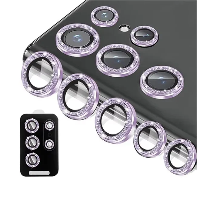 Ultra HD Glitter Diamond Metal Ring Camera Glass Lens Protector