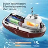 Rc Boat DIY Water Mini Tugboat Double Paddle Power High Brightness Lighting  Remote Control Boat Toy Summer Gift for Children 5