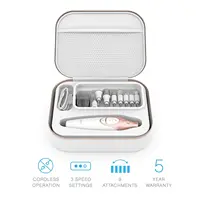Enrichment PureNails Luxe Rechargeable Manicure Set - 12-Piece Cordless Electric Nail Drill with 9 Nail Attachments, 3 Speeds an 2