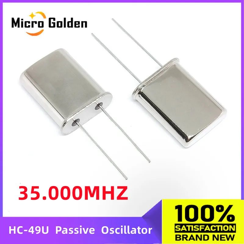 10pcs 35.000MHz 35.000M 35M 35MHZ passive crystal oscillator HC-49U 2Pin quartz crystal resonator 49U DIP2 through hole