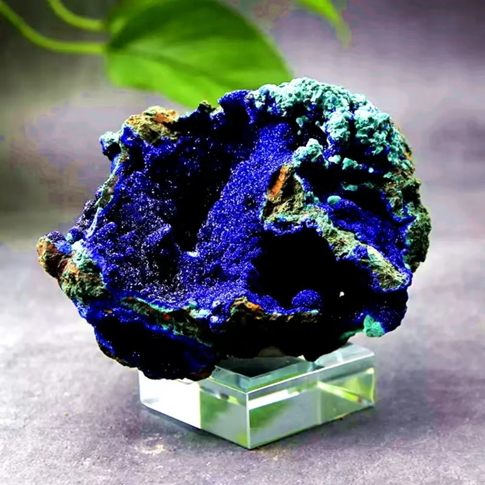 

Natural Excellent Azurite Malachite Geode Crystal Cluster Mineral Specimen Teaching Research Reiki Healing Stone Collectible