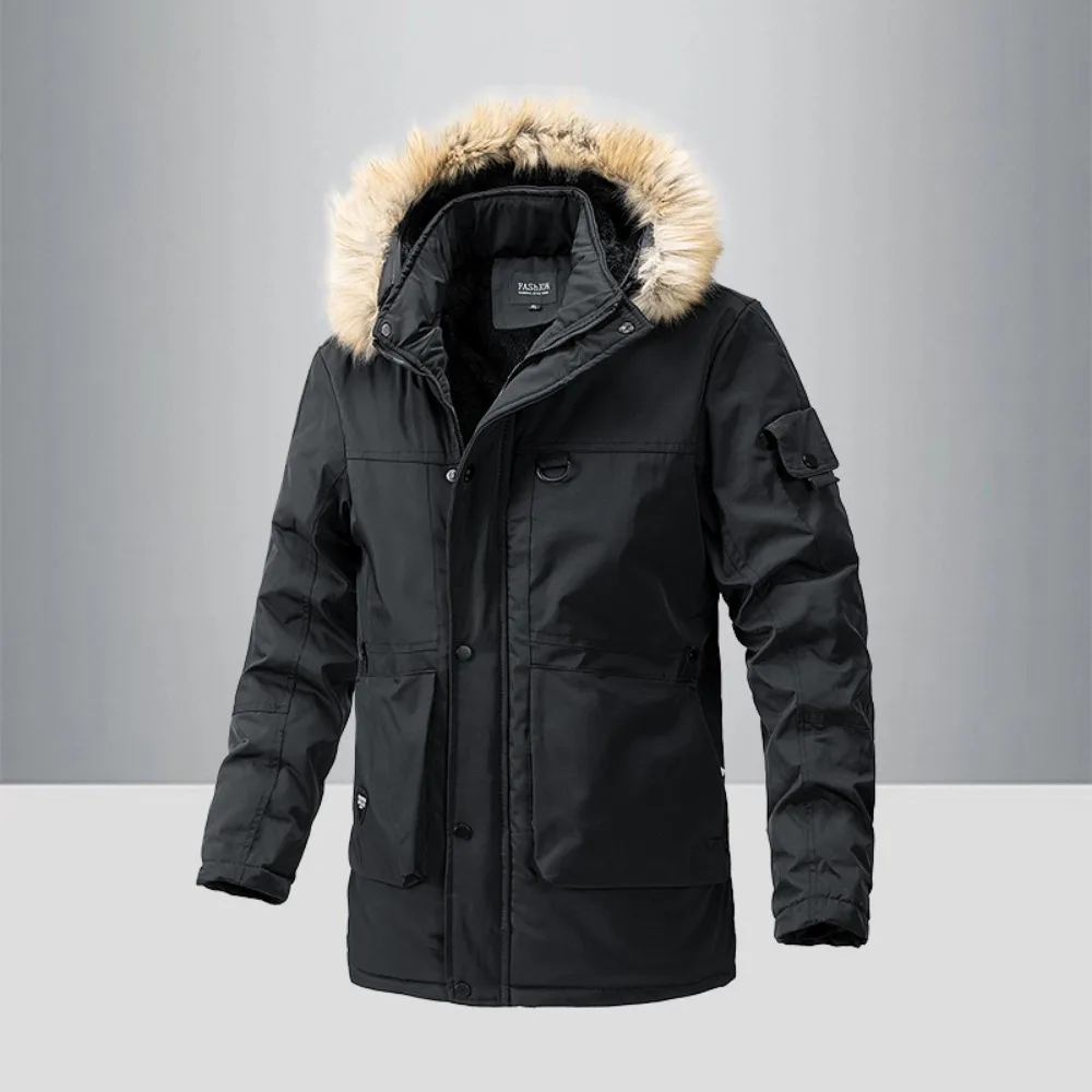 2024 Winter Jackets Men with Hood Parka Jackets Outdoor Coats Men Clothing Trends New Fur Lined Warm Coats Winter Coat