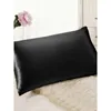 Queen Size Satin Silk Pillowcase Cover Soft Mulberry Square Chair Seat Cushion Home Decor Pillow Cover Plain Design 4