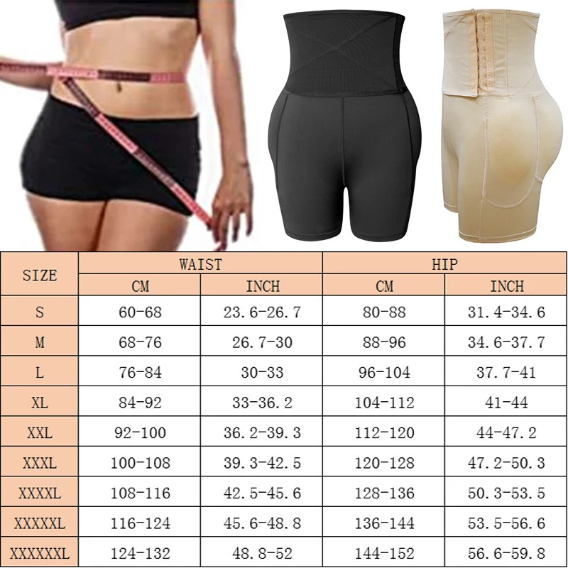 Africano Acolchoado Falso Nádega Hip Enhancer para Mulheres, Sexy Butt Lifter, Shapewear, Slim Waist Trainer, Roupa Interior Vestido, Body Shaper, 5XL, 6XL